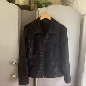 Tribal Studio Snake Print Black Zip Front Jacket